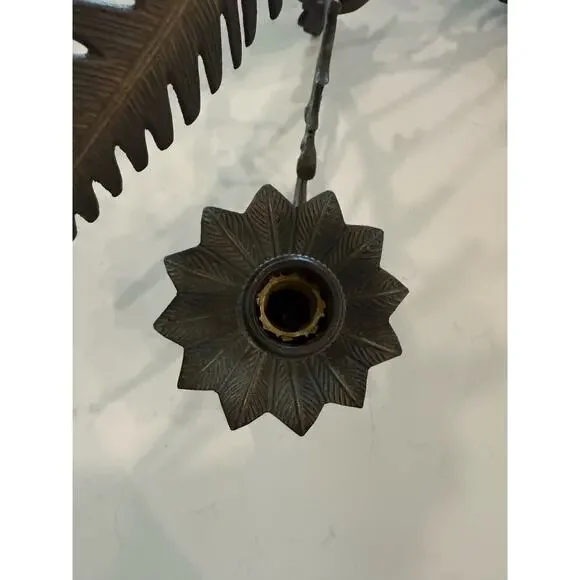 Metal Wall Sconce Decorative Two-Candle Holder Iron Leaf Ornate French Regency - Picture 6 of 9